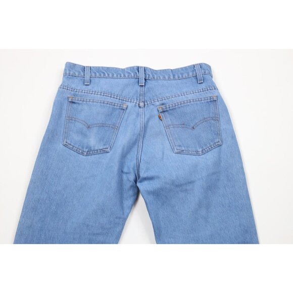 Vtg 70s 80s Levis Orange Tab Mens 32x31 Distressed Straight Leg Denim Jeans USA - Picture 7 of 12